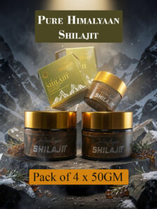 Shilajit 50gm x 4 Bundle – Premium Himalayan Resin | 120 Days Energy, Strength & Wellness Supply